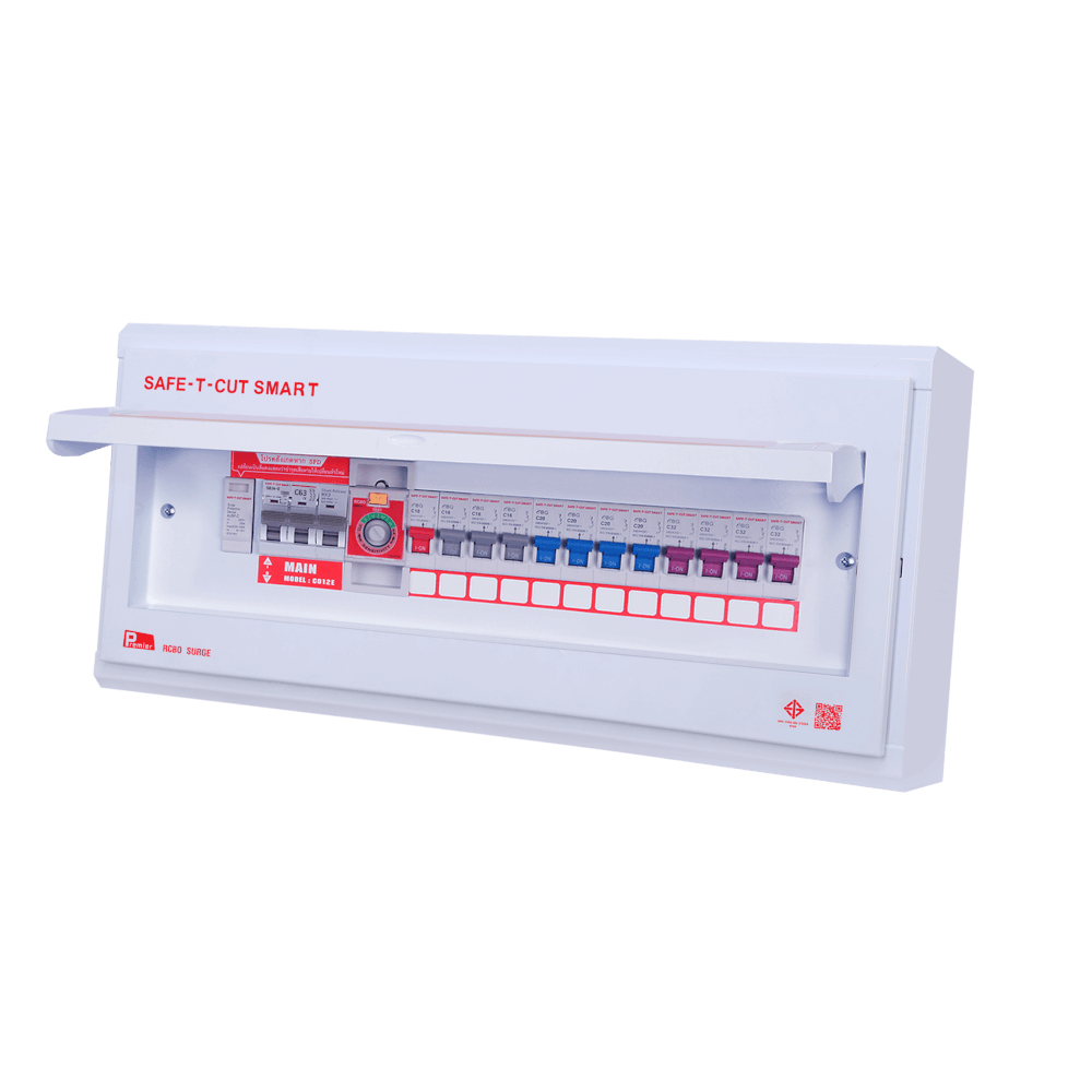 ชุดตู้คอนซูเมอร์ 12 ช่อง เบรคเกอร์กันดูด 63 แอมป์ เซฟ-ที-คัท สมาร์ท รุ่น PREMIER SURGE_2